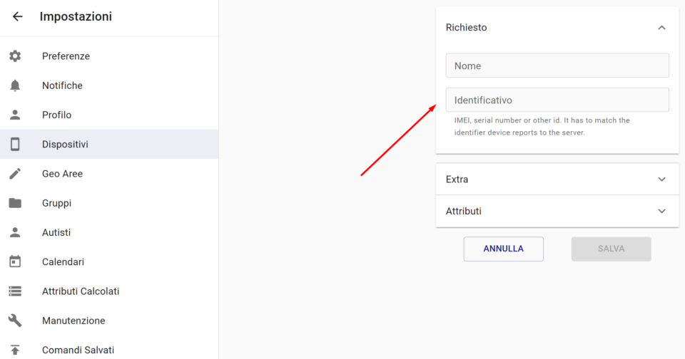Inserimento seriale tracker in traccar 